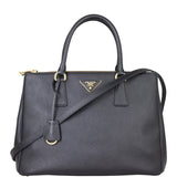 Prada Saffiano Lux Galleria Double Zip Tote Medium Front with Strap
