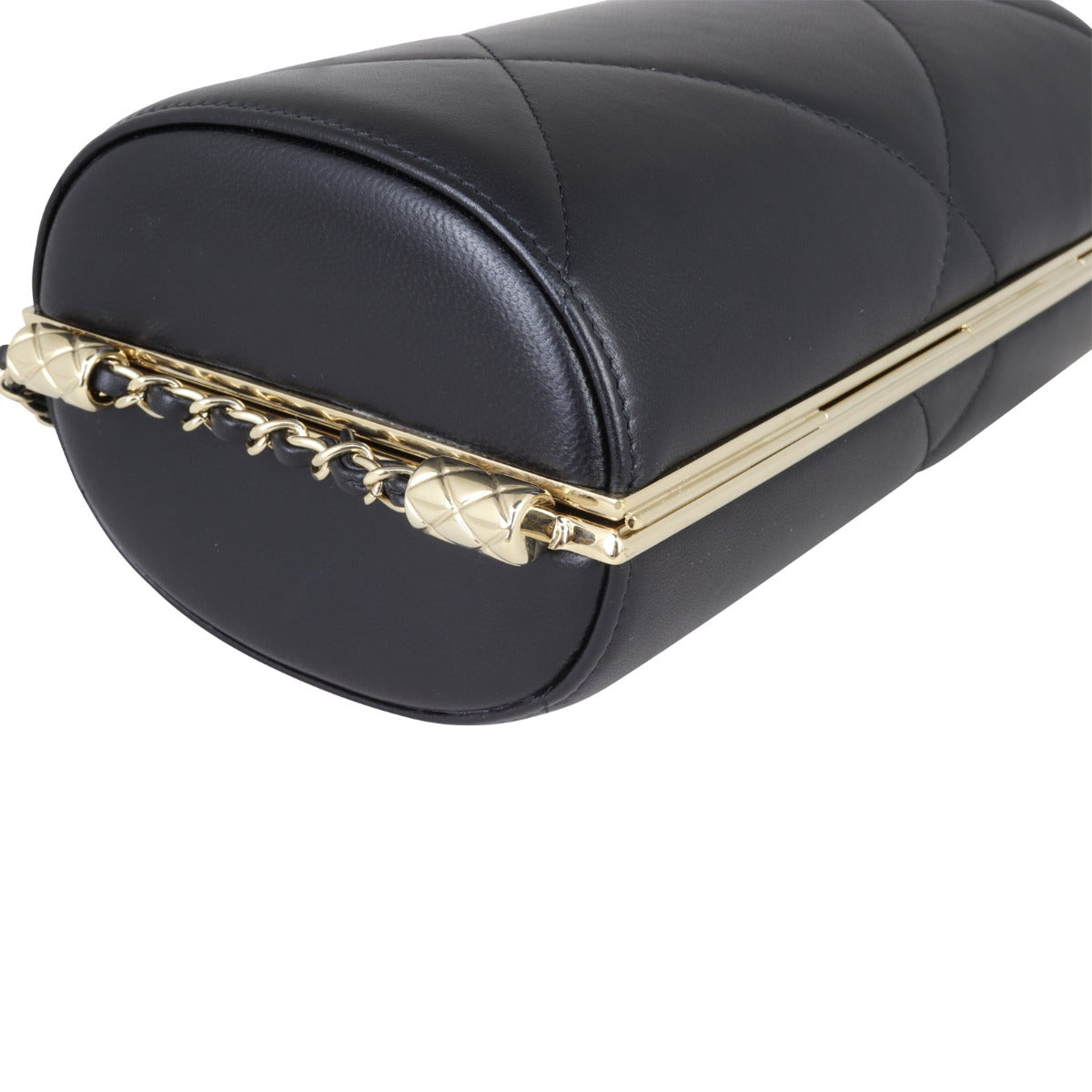 Chanel Chain Evening Bag (black) Corner Closeup
