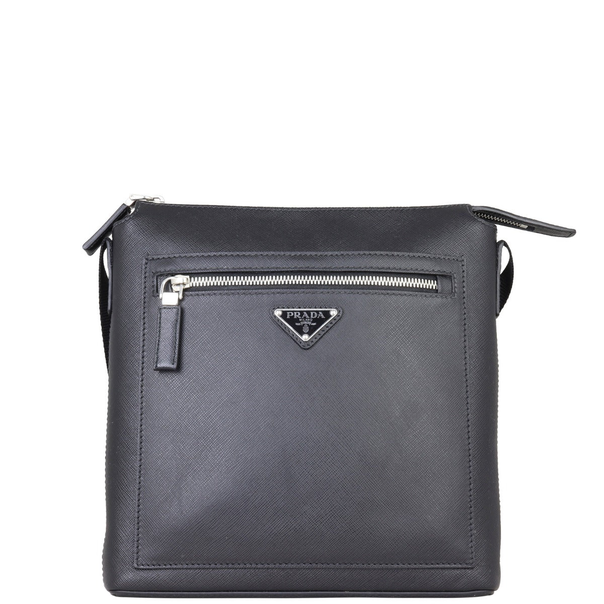 Prada Saffiano Cross-Body Messenger Bag Front