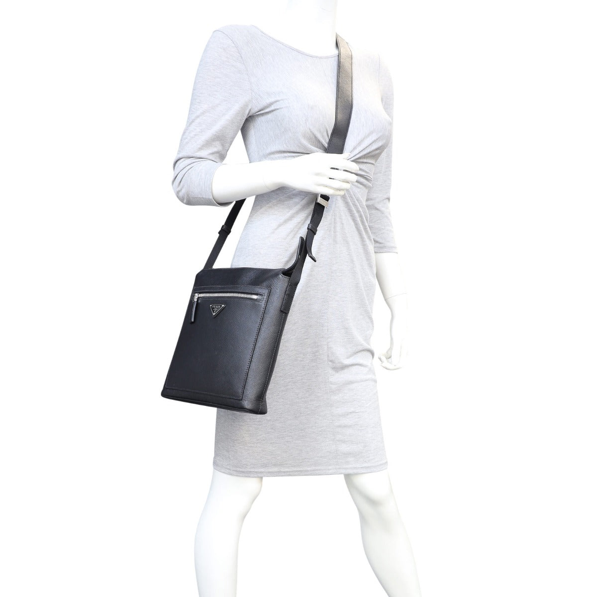 Prada Saffiano Cross-Body Messenger Bag Mannequin