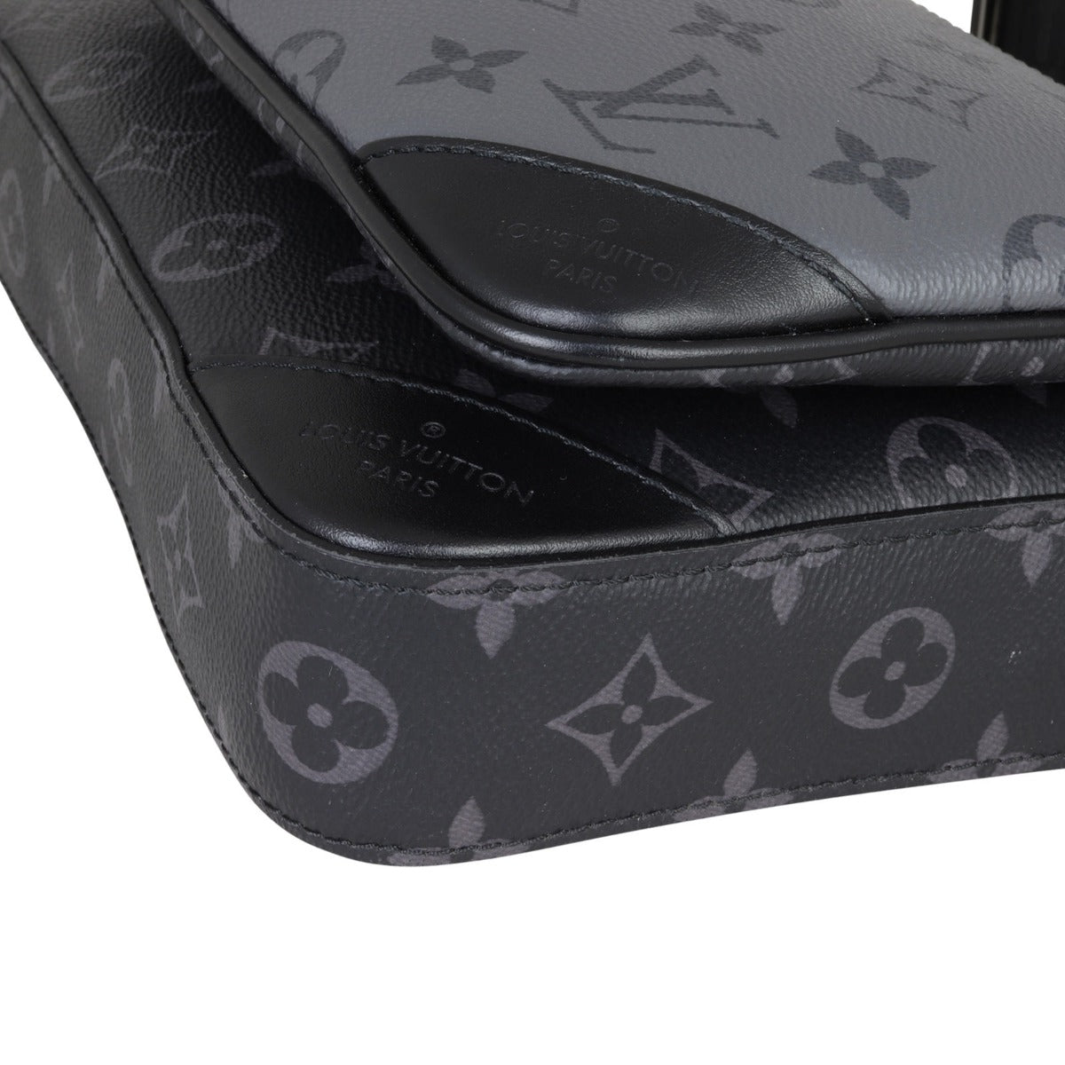 Louis Vuitton Trio Messenger Monogram Eclipse Corner Closeup