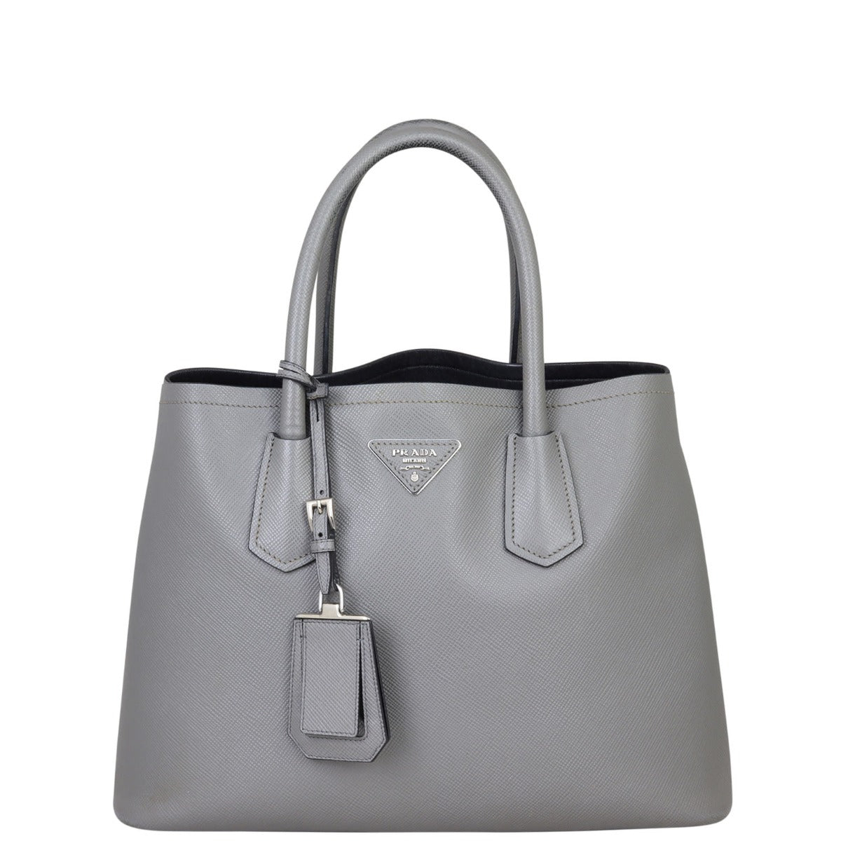 Prada Saffiano Cuir Double Bag Small Front