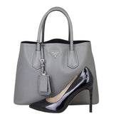 Prada Saffiano Cuir Double Bag Small Shoe