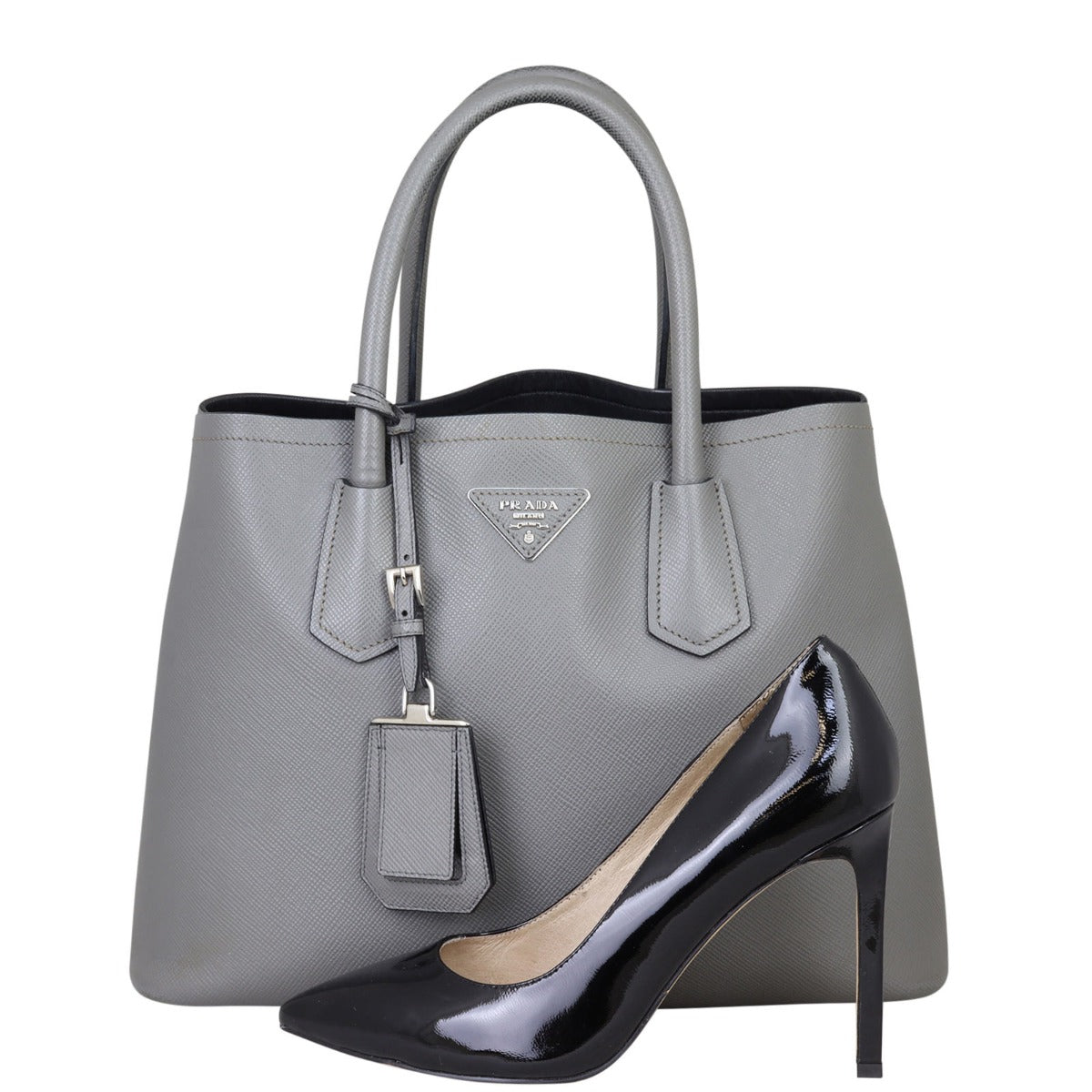 Prada Saffiano Cuir Double Bag Small Shoe