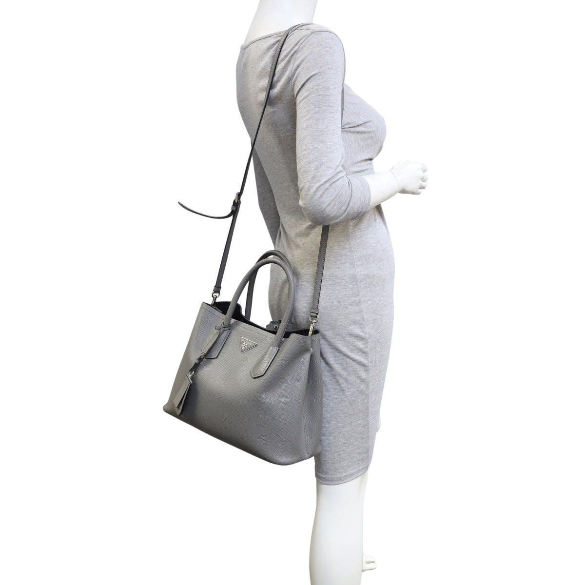 Prada Saffiano Cuir Double Bag Small Mannequin