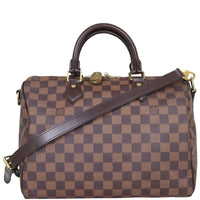 Louis Vuitton Speedy 30 Bandouliere Damier Ebene Front with Strap