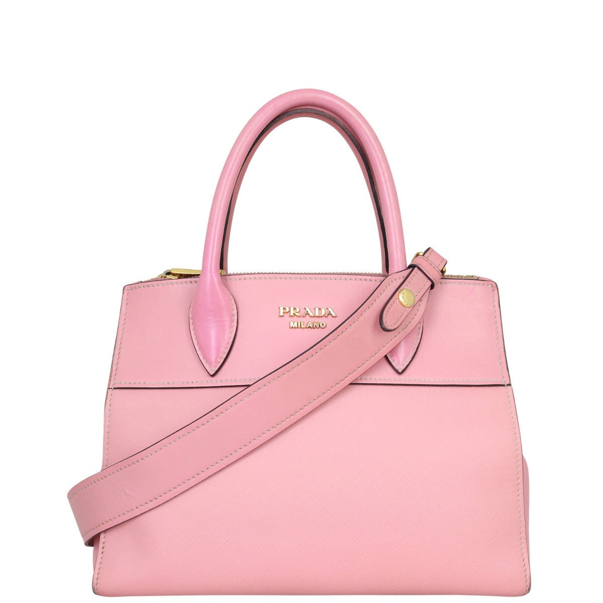 Prada Saffiano City Calf Esplanade Front with Strap