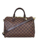 Louis Vuitton Speedy 30 Bandouliere Damier Ebene Front with Strap