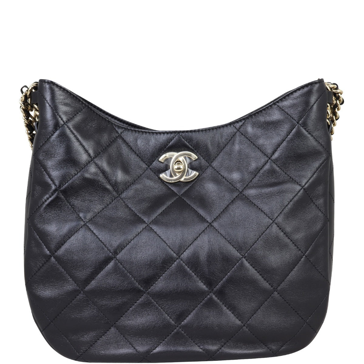 Chanel CC Lambskin Hobo Front