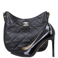 Chanel CC Lambskin Hobo Shoe
