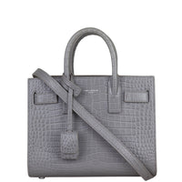 Saint Laurent Sac de Jour Nano Croc-Embossed Front with Strap