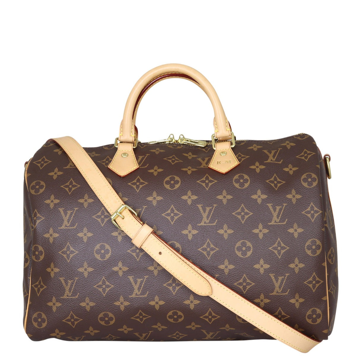 Louis Vuitton Speedy 35 Bandouliere Monogram Front with Strap