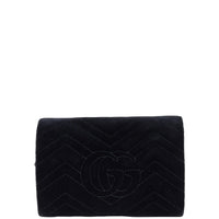 Gucci GG Marmont Matelasse Velvet Chain Wallet Back