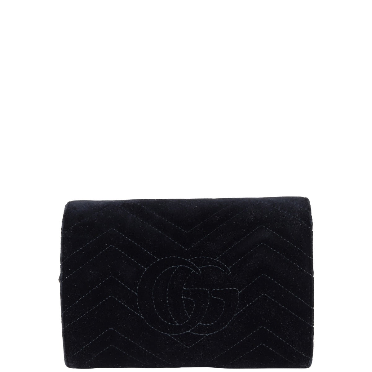 Gucci GG Marmont Matelasse Velvet Chain Wallet Back