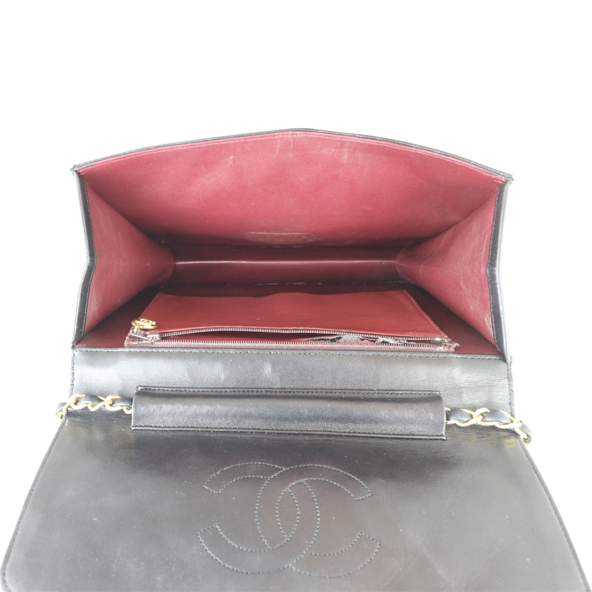 Chanel CC Vintage Flap Bag Interior