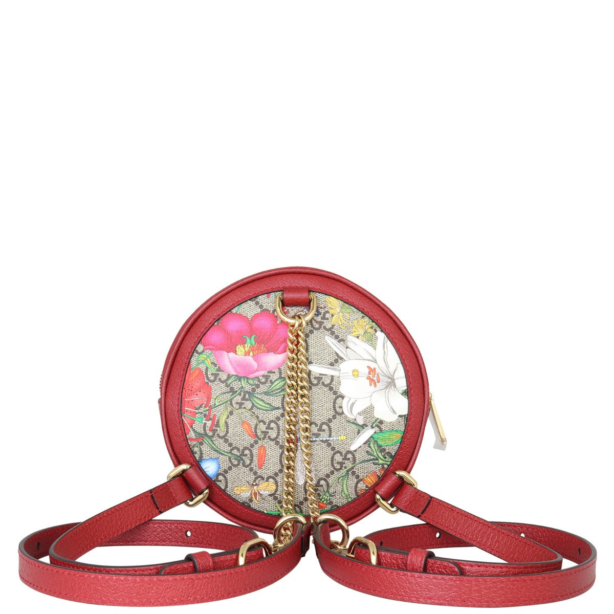 Gucci Flora GG Supreme Ophidia Round Backpack Mini Back