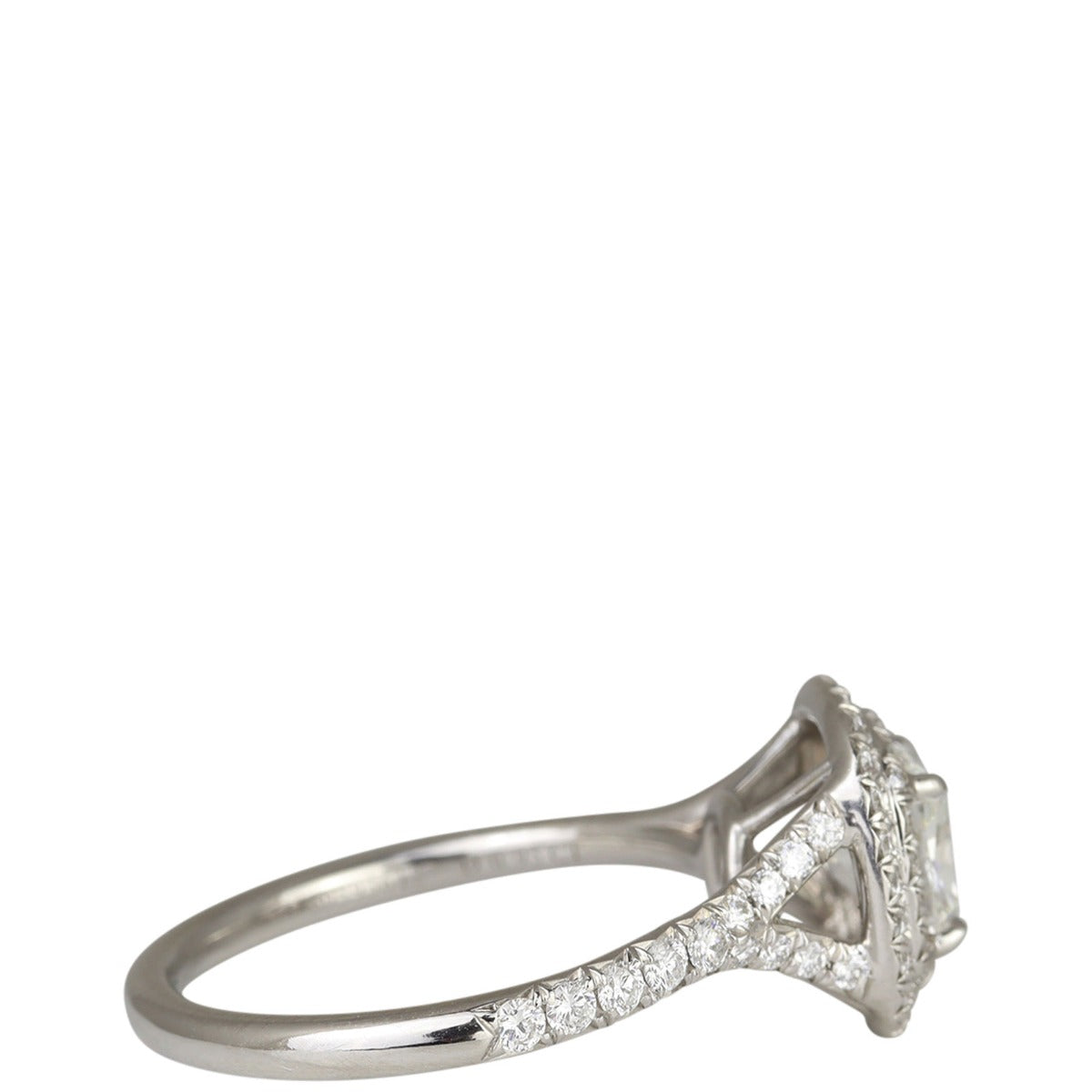 Tiffany & Co Soleste Cushion Cut Double Halo Ring Side