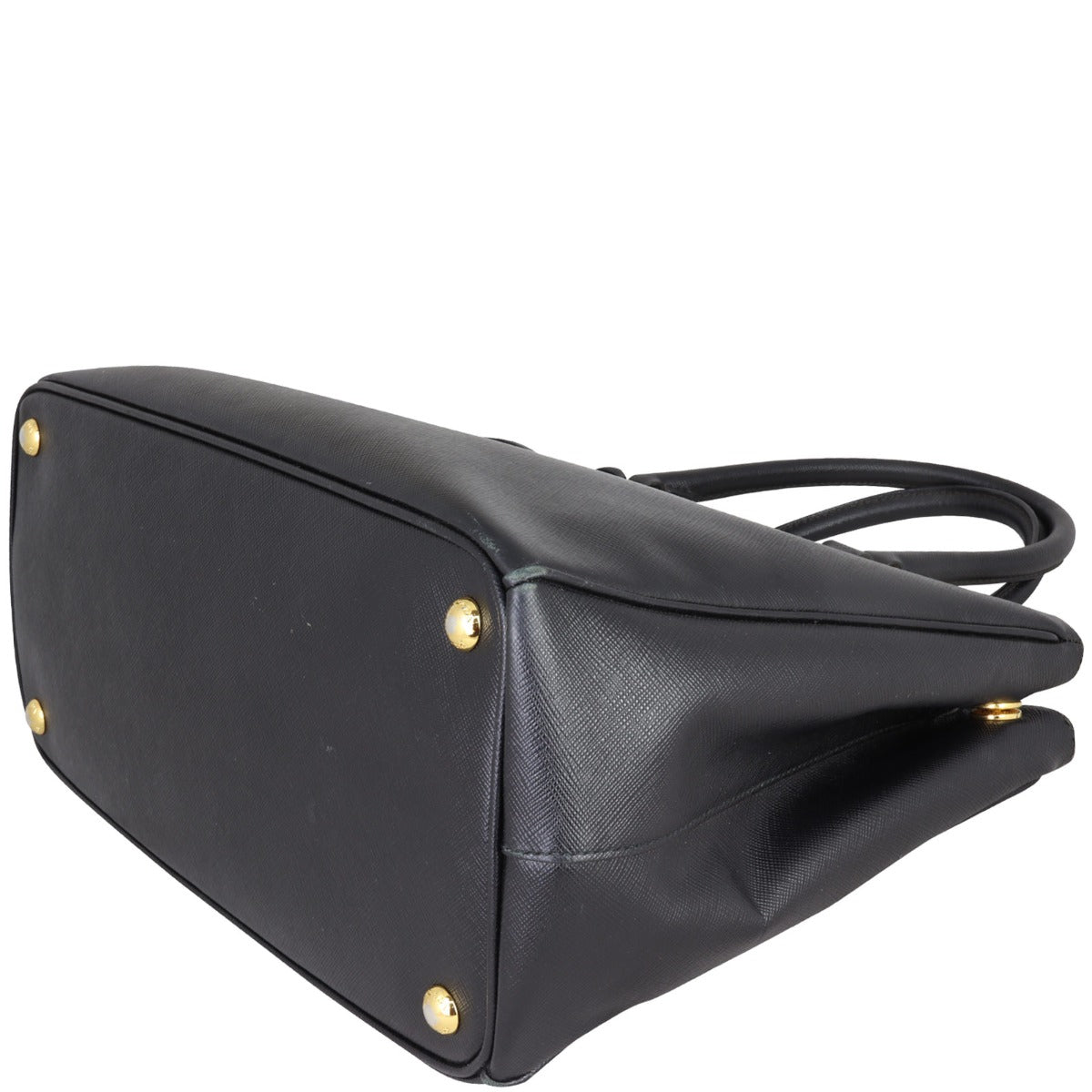 Prada Saffiano Lux Galleria Double Zip Tote Medium Corner Closeup