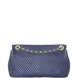 Chanel Surpique Chevron Single Flap Bag Back