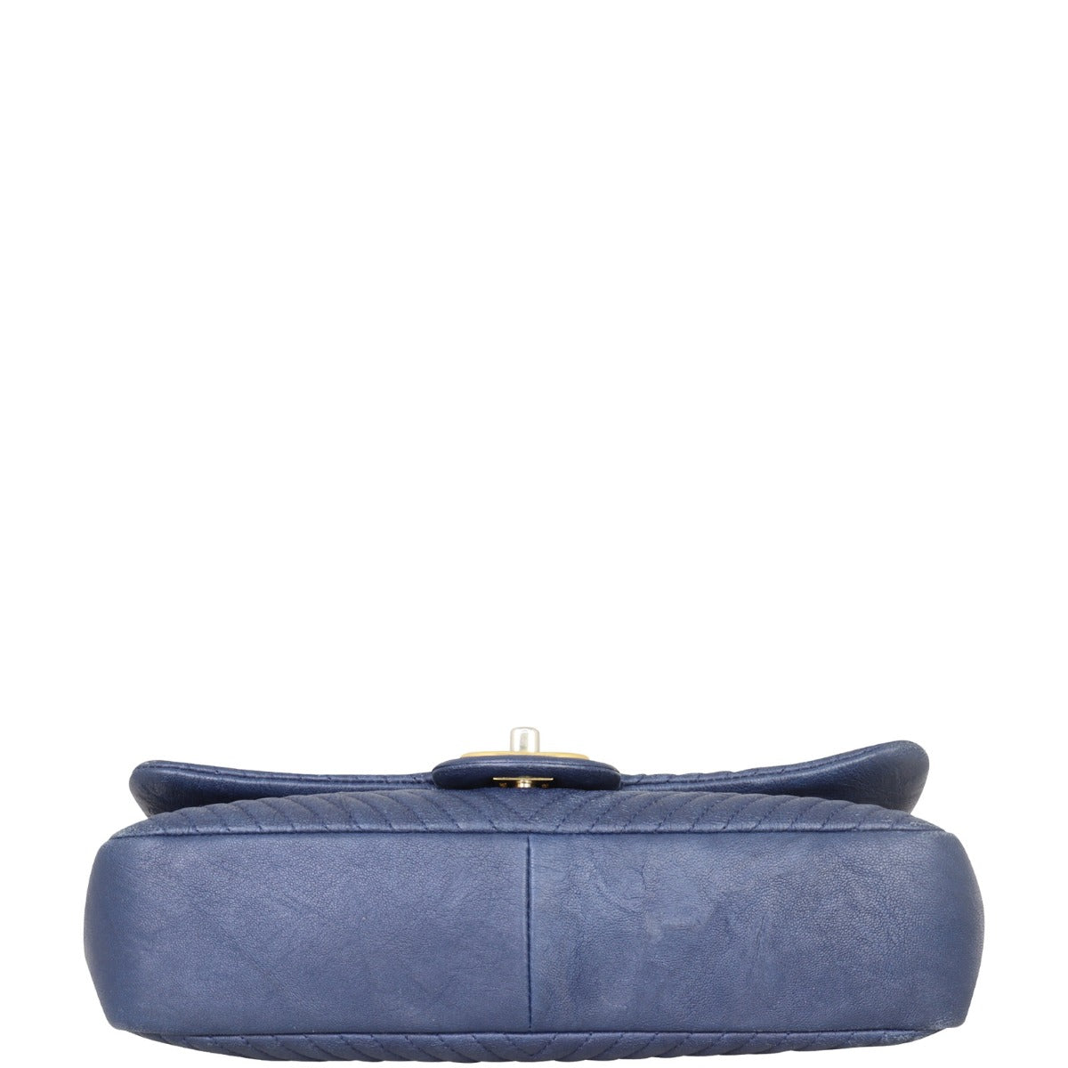 Chanel Surpique Chevron Single Flap Bag Base