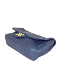 Chanel Surpique Chevron Single Flap Bag Corner Closeup