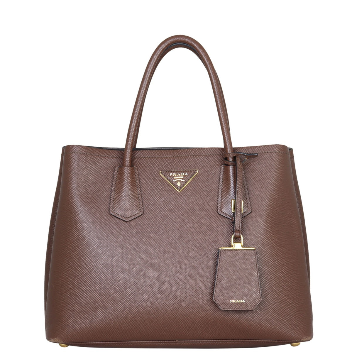 Prada Saffiano Cuir Double Bag Large Front