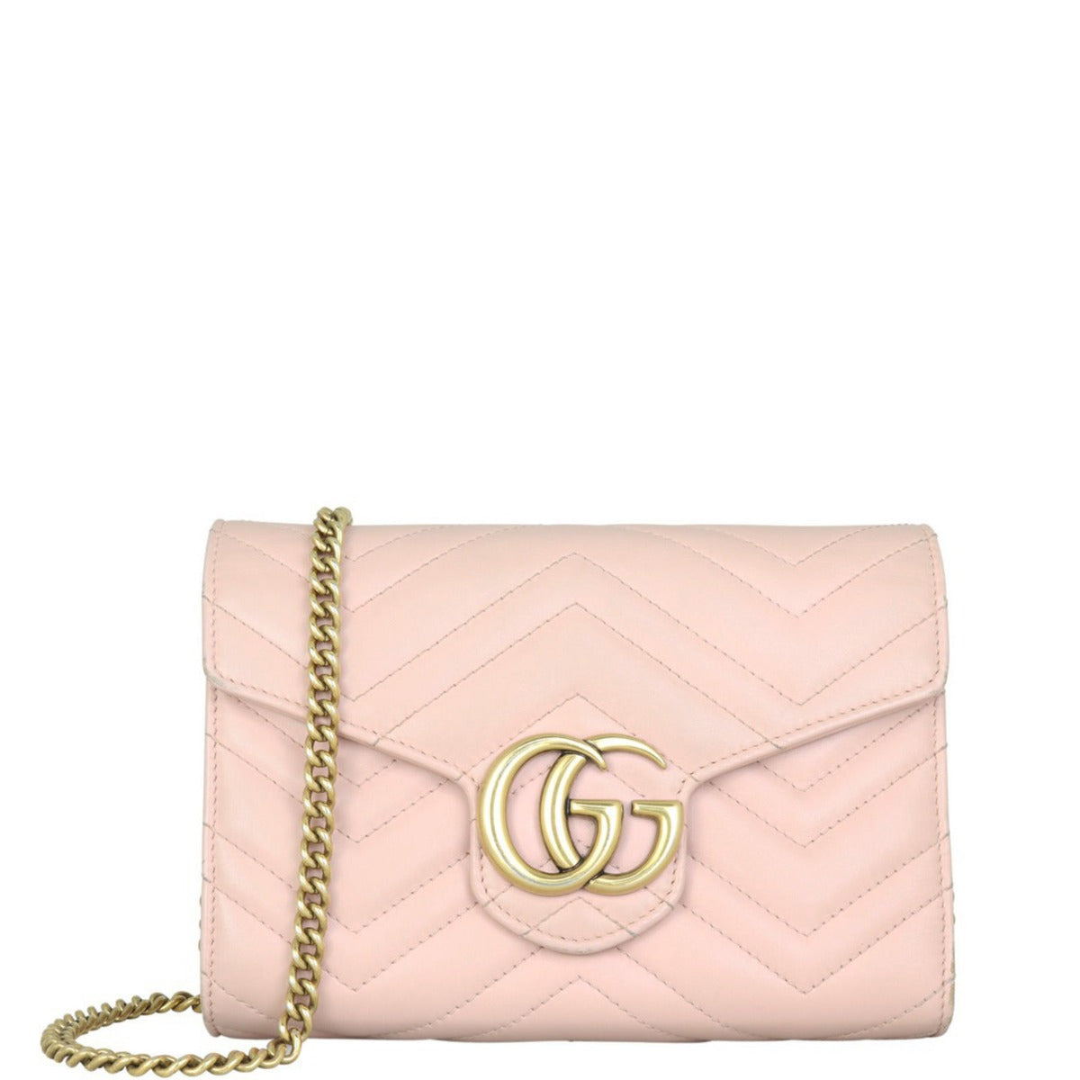 Gucci GG Marmont Matelasse Chain Wallet Front with Strap