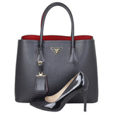 Prada Saffiano Cuir Double Bag Large Shoe