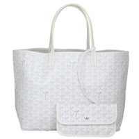 Goyard St Louis PM Goyardine (white) Front with Pouch
