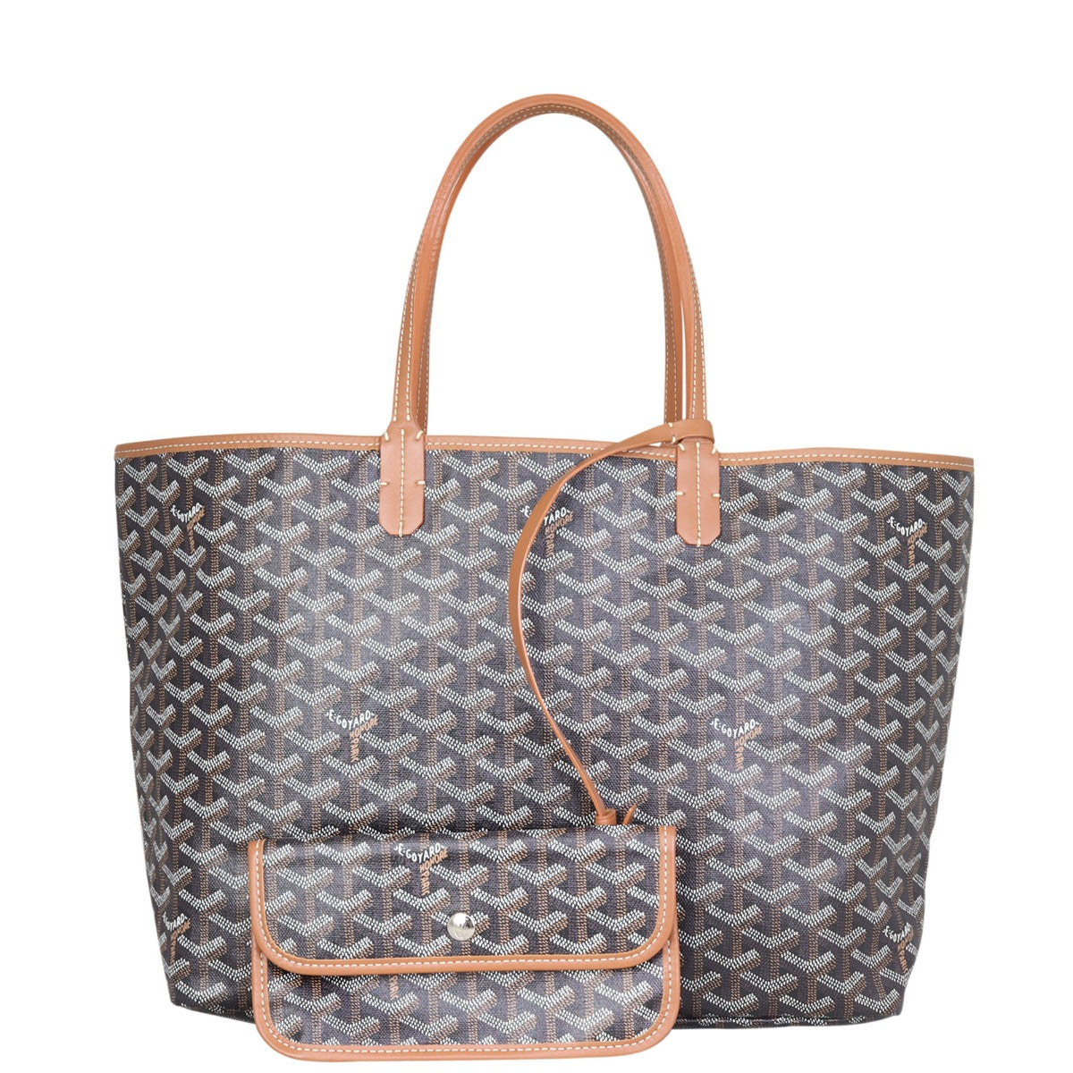 Goyard St Louis PM Goyardine (black/tan) Front with Pouch