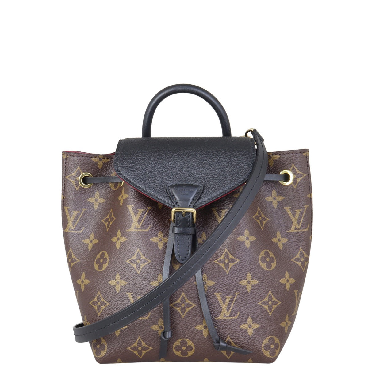 Louis Vuitton Montsouris BB Backpack Monogram Noir Front with Strap