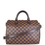 Louis Vuitton Speedy 30 Bandouliere Damier Ebene Front with Strap