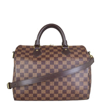 Louis Vuitton Speedy 30 Bandouliere Damier Ebene Front with Strap