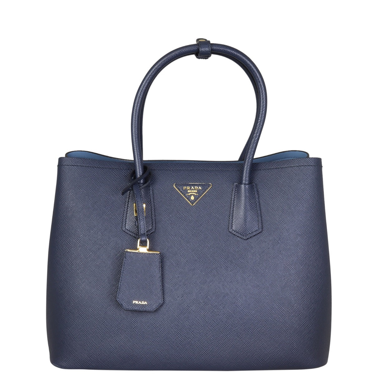 Prada Saffiano Cuir Double Bag Large Front