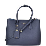 Prada Saffiano Cuir Double Bag Large Front with Strap