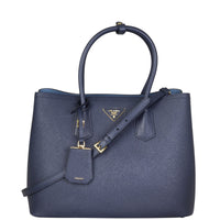 Prada Saffiano Cuir Double Bag Large Front with Strap