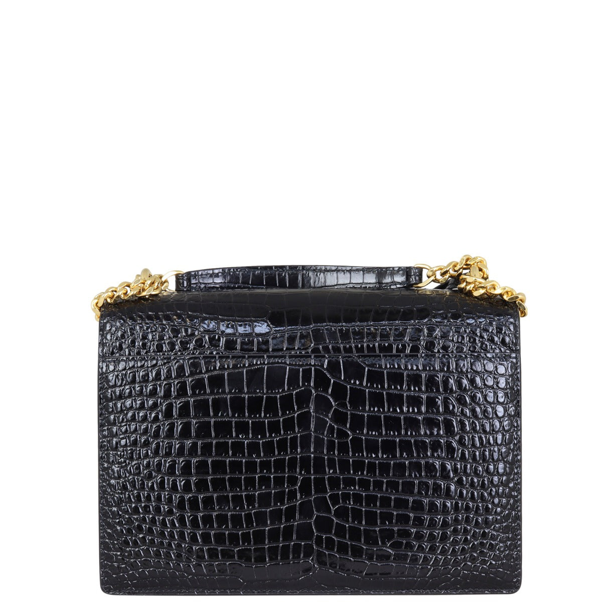 Saint Laurent Sunset Medium Croc-Embossed Back