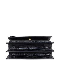 Saint Laurent Sunset Medium Croc-Embossed Base