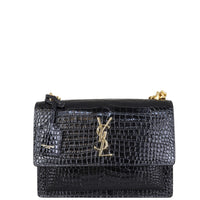 Saint Laurent Sunset Medium Croc-Embossed Front