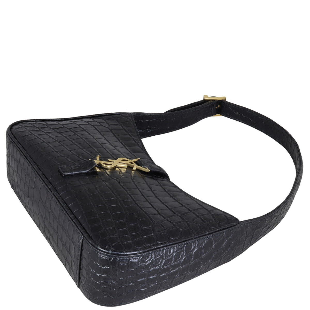 Saint Laurent Le 5 A 7 Hobo Croc-Embossed Corner Distance