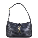 Saint Laurent Le 5 A 7 Hobo Croc-Embossed Front