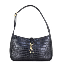 Saint Laurent Le 5 A 7 Hobo Croc-Embossed Front
