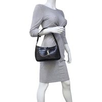 Saint Laurent Le 5 A 7 Hobo Croc-Embossed Mannequin
