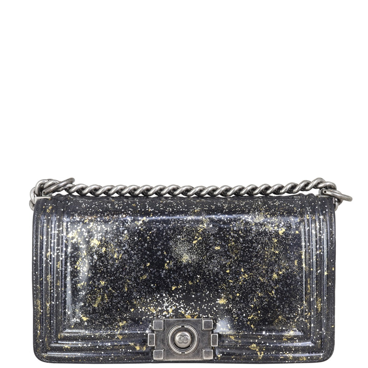 Chanel Boy Old Medium Crystal Glitter Front