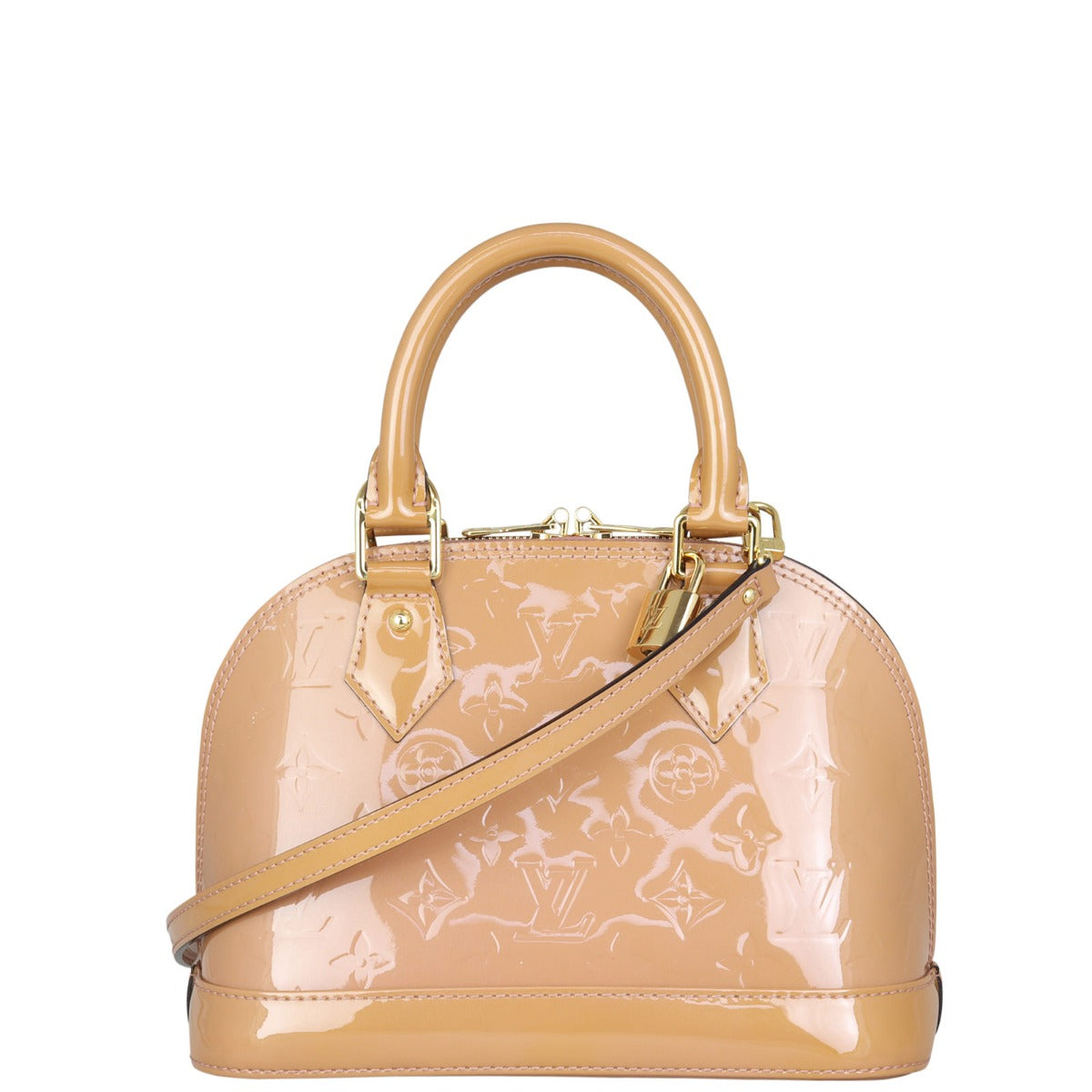 Louis Vuitton Alma BB Monogram Vernis  Front with Strap