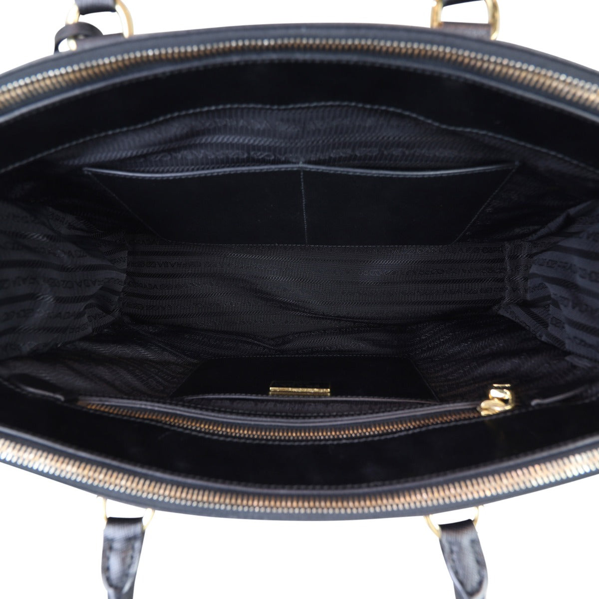 Prada Saffiano Lux Galleria Double Zip Tote Medium Interior