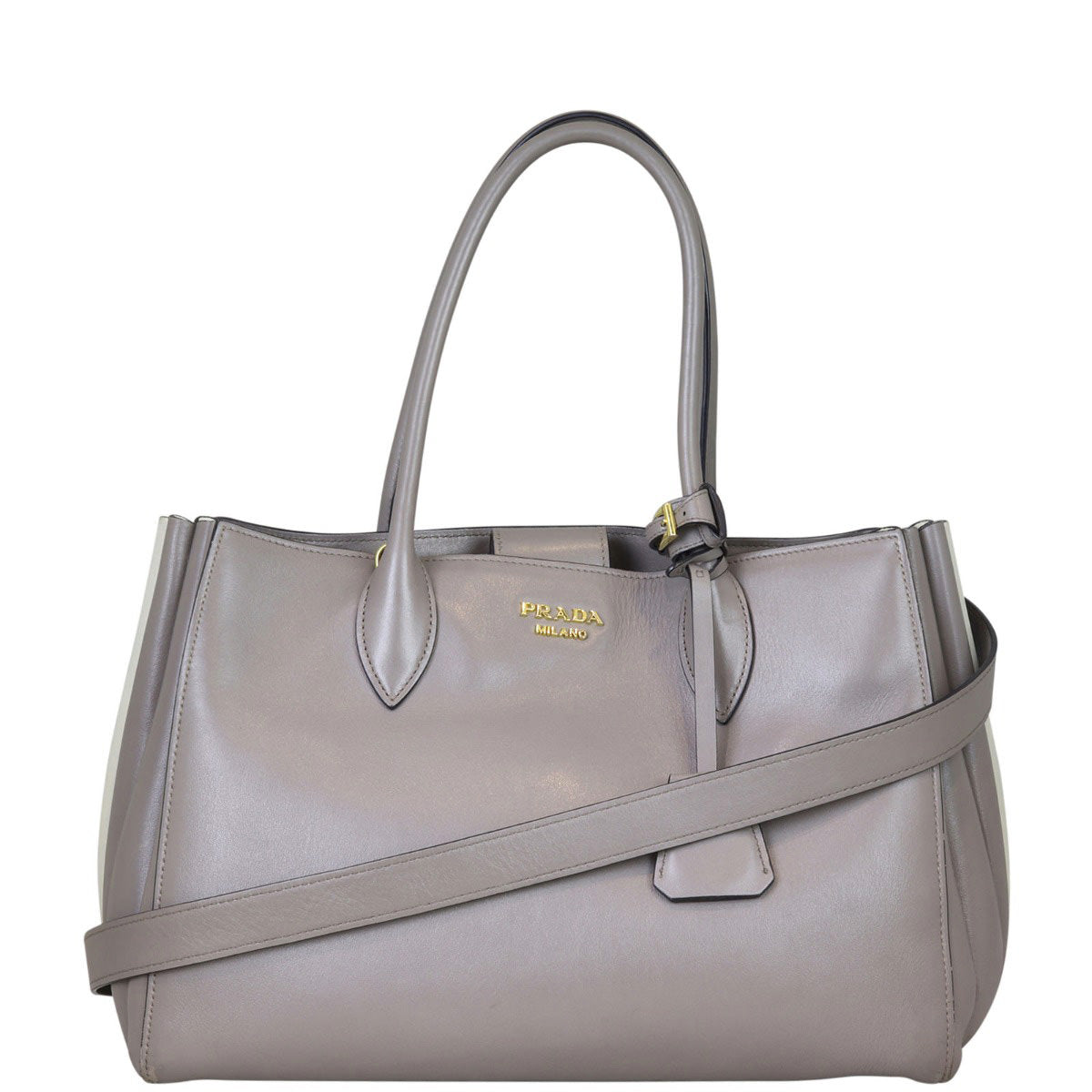 Prada City Calf Bibliotheque Bag Front with Strap