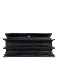 Saint Laurent Sunset Medium Croc-Embossed Base