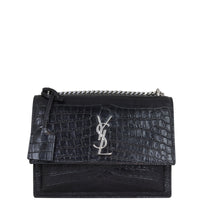Saint Laurent Sunset Medium Croc-Embossed Front
