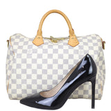Louis Vuitton Speedy 30 Bandouliere Damier Azur Shoe 